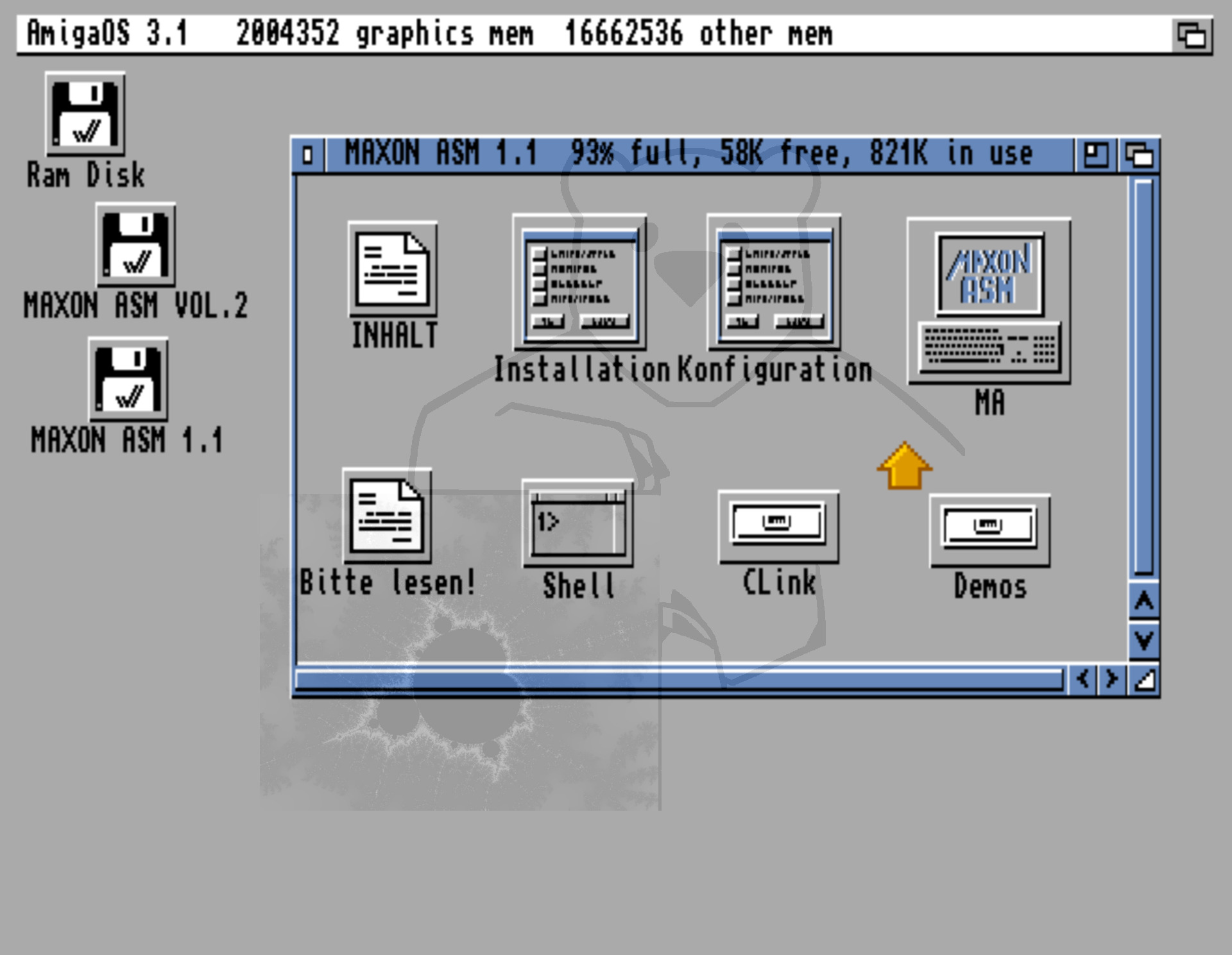 Maxon MaxonASM Assembler V1.1 - Startdiskette unter Kickstart 3.1